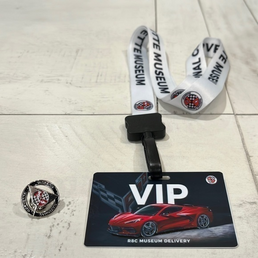 Corvette‎ pin and lanyard from the Corvette Museum